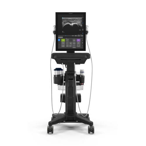 Aparelho de ultrassom com carrinho - ST - Sonosite - geral / em preto e branco / com tela sensível ao toque