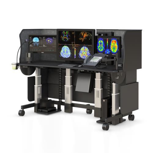Estação de trabalho informática médico-hospitalar - WS8434_B_W/O_EC - AFC Industries - para radiologia / de altura regulável / móvel