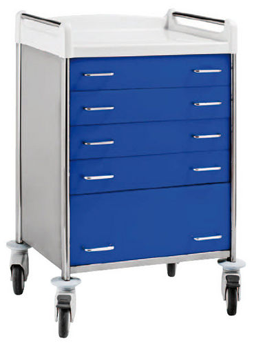 Carrinho multifuncional - CT.90.500IP, CT.90.500P - Orla Equipamientos Clínicos - em aço inoxidável / com gavetas