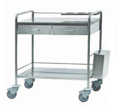 Carrinho multifuncional - CU.51.010I - Orla Equipamientos Clínicos - coletor de lixo / em aço inoxidável / com lixeira
