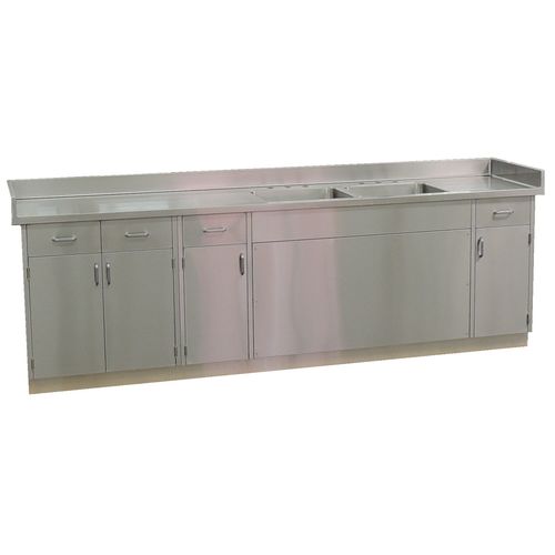 Bancada com gavetas - Continental Metal Products - com porta / em aço inoxidável / sob medida