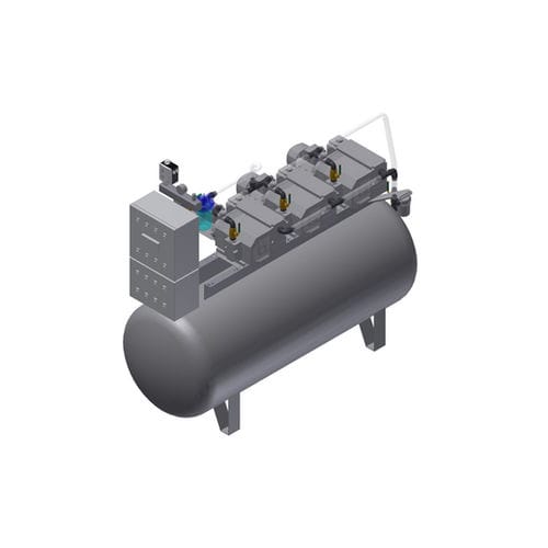 Sistema de vácuo hospitalar - MEDEVICE 3×61 PBO - Bgs General Srl - de palhetas / manual / lubrificado