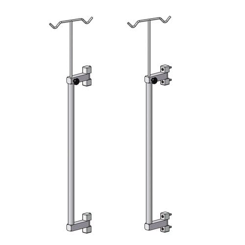 Suporte para soro de parede - Everest Tecnovet - 2 ganchos / para jaulas de animais / dobrável
