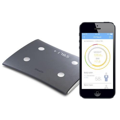Analisador de composição corporal por bioimpedância - HS5 - iHealth - plataforma / para smartphone / com conexão sem fio