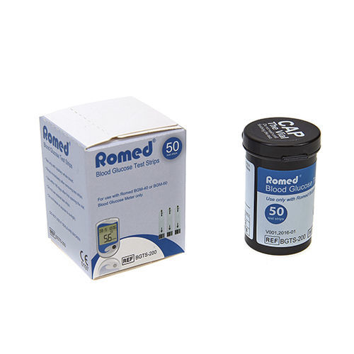 Tira de teste para diabetes - BGTS-200 - Romed Holland - de glicemia / de sangue / com tira de teste