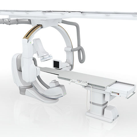 Sistema de fluoroscopia digital - Alphenix Biplane - Canon Medical System U.S.A - para fluoroscopia craniana / com intensificador de imagem fixado no teto