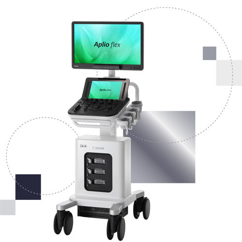 Aparelho de ultrassom compacto com carrinho - Aplio flex - Canon Medical System U.S.A - geral / em preto e branco / com Doppler colorido