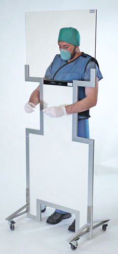 Biombo de proteção radiológica de raios X - RayShield® - AADCO Medical - móvel / com visor / com aberturas para luvas