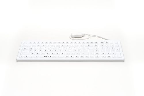 Teclado hospitalar com teclado numérico - Cleantype® Prime Pro+ - GETT Gerätetechnik - internacional / em silicone / USB