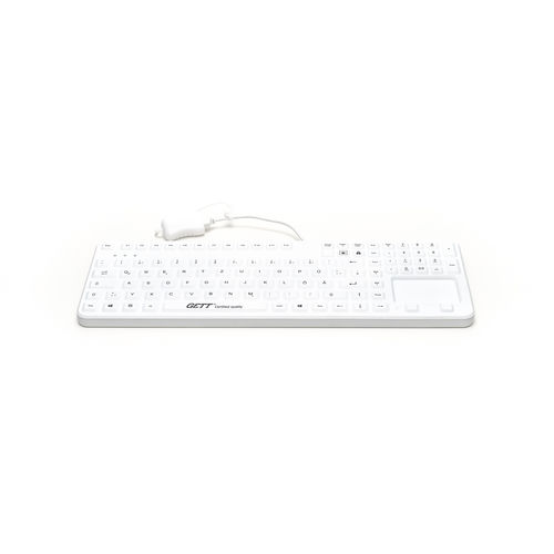 Teclado hospitalar com teclado numérico - Cleantype® Prime Touch+ - GETT Gerätetechnik - com touchpad / com ponteiro / internacional