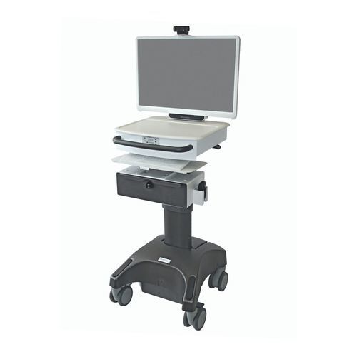 Carrinho para computador médico-hospitalar - DCT-6LiA-LCD - Lund Industries - para computador portátil / com bateria / móvel