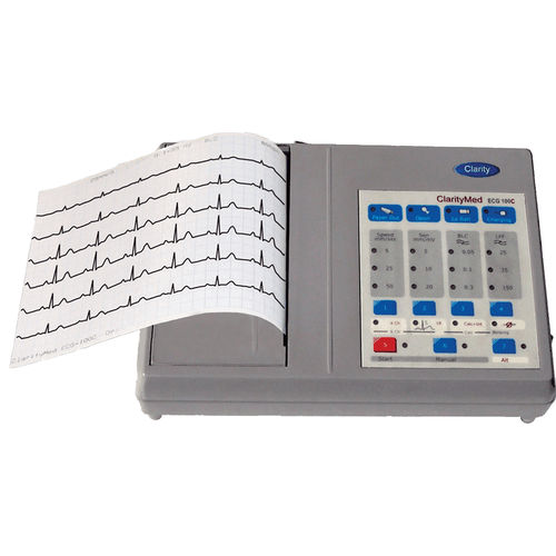 Eletrocardiógrafo para ECG em repouso - ECG 100 - Clarity Medical - de 4 canais / 6 canais / digital