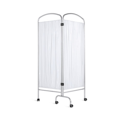 Biombo hospitalar com rodízios - 10.BI.1204 - JMS Healthcare Furniture - dobrável / 2 tabuleiros / com cortina