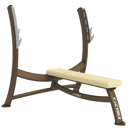 Banco de musculação plano - Free Weights 16010 - Cybex - com suporte de halteres