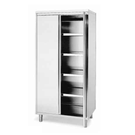 Armário para arrumação - ARMOIRES - Elcya - com prateleiras / em aço inoxidável / com 2 portas