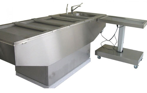 Mesa de necropsia para medicina legal - AUTOPS5a - Elcya - com rodízios / elétrica / com altura regulável