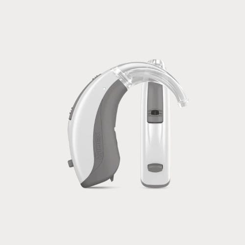 Aparelho auditivo retroauricular (BTE) - Unique Fashion Mini - Widex - com controle remoto / wireless / azul