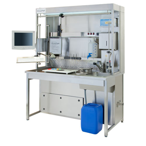 Estação de trabalho de laboratório de macroscopia - GSU- V 1500 - Thalheimer Kuehlung - para preparação de amostras / de piso / com ventilação descendente