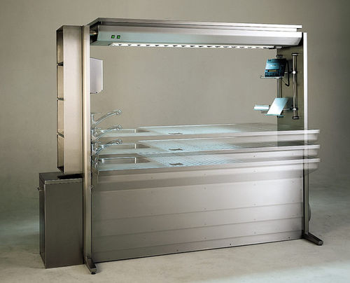 Estação de trabalho de laboratório de macroscopia - GSU-2000-I-H - Thalheimer Kuehlung - para preparação de amostras / de piso / com ventilação descendente