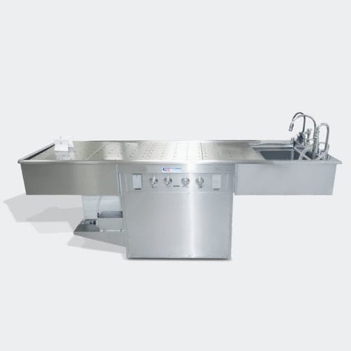 Mesa para necropsia - DPV Deluxe - Spire Integrated Solutions - retangular / com ventilação / fixa