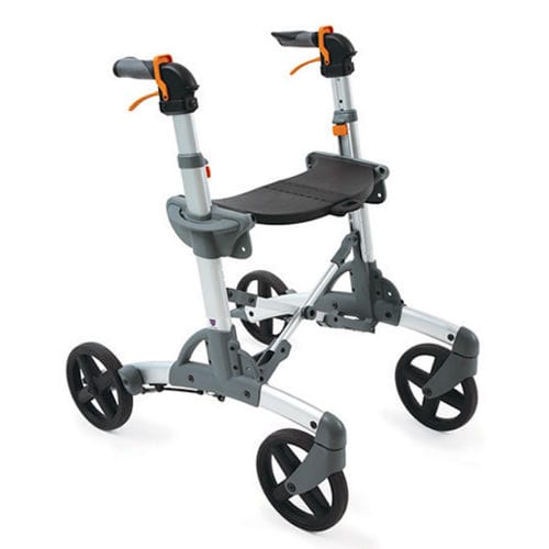 Andador com rodas de 4 rodas - Smart - Eurovema Mobility - estrutura de alumínio / com assento / de altura regulável