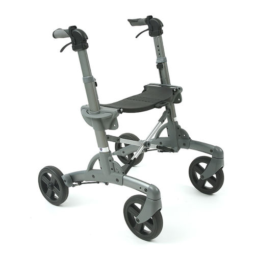 Andador com rodas de 4 rodas - Discovery XL - Eurovema Mobility - para pessoas obesas / estrutura de alumínio / com assento