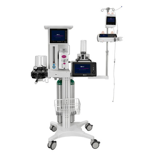 Aparelho de anestesia veterinária para pesquisa com animais - BAM-8 Pro Vet - BMV - para roedores / para animais de grande porte / com carrinho