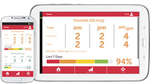 Aplicativo para iOS de gestão de pacientes asmáticos - Smartinhaler App™ - Adherium - médico-hospitalar
