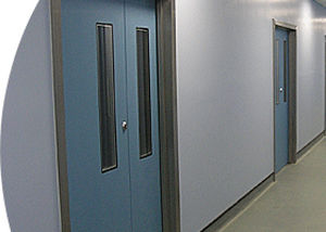 Porta para sala limpa - GRP - ClearSphere - de abrir / de vidro / com revestimento de poliéster