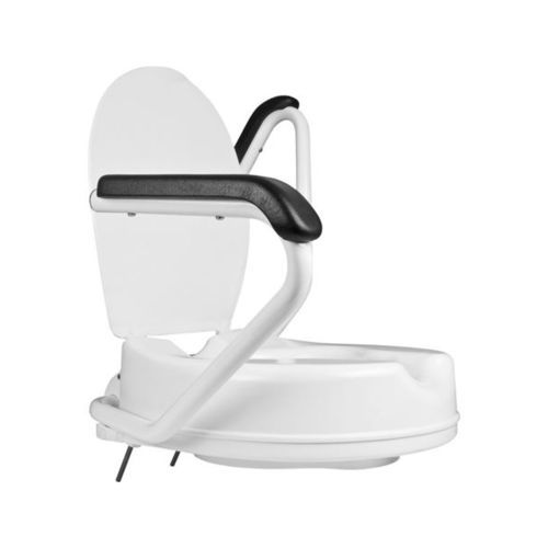 Assento sanitário elevado com apoio de braços - 301702 - Mobilex A/S  - com tampa