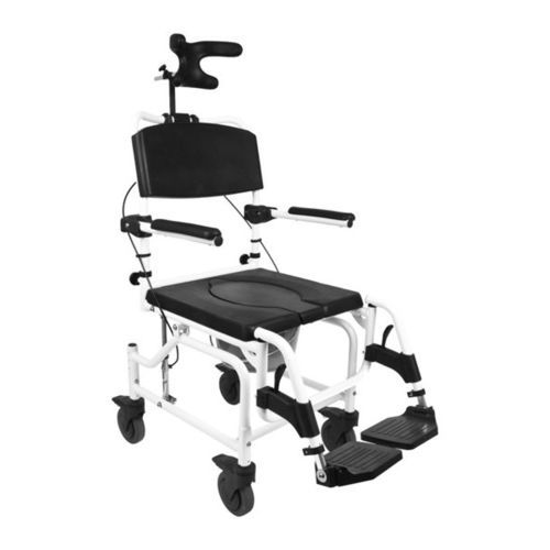 Cadeira de banho com encosto alto - 302024 - Mobilex A/S  - com braços / com rodízios / com apoio para pés