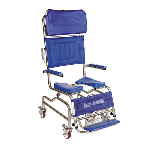 Cadeira de banho com encosto alto - 981/B - Care & Independence - com braços / com rodízios / com abertura higiênica