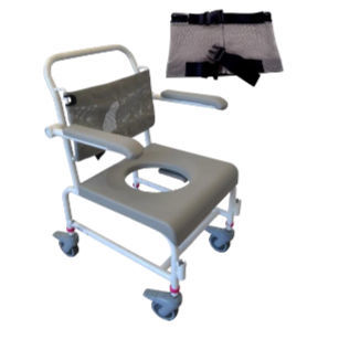 Cadeira de banho com braços - 31002 series - HMN - com rodízios / com abertura higiênica / com encosto