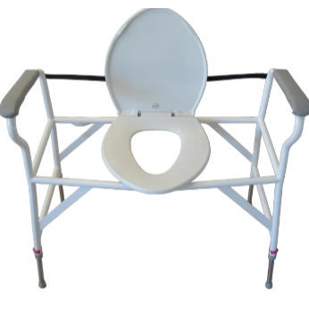 Assento sanitário elevado com apoio de braços - 640017 - HMN - de altura regulável / para pacientes obesos / com tampa