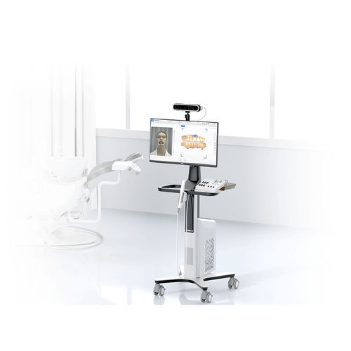 Estação de trabalho para laboratório dentário com monitor - e-Motion - Shining 3D - com rodízios / automática