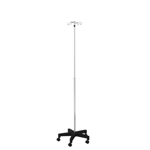 Suporte para soro com rodízios - IVS5-006 - Rollsys - 4 ganchos / telescópico / em inox