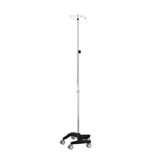 Suporte para soro com rodízios - IVS5-003N - Rollsys - 4 ganchos / telescópico / em inox