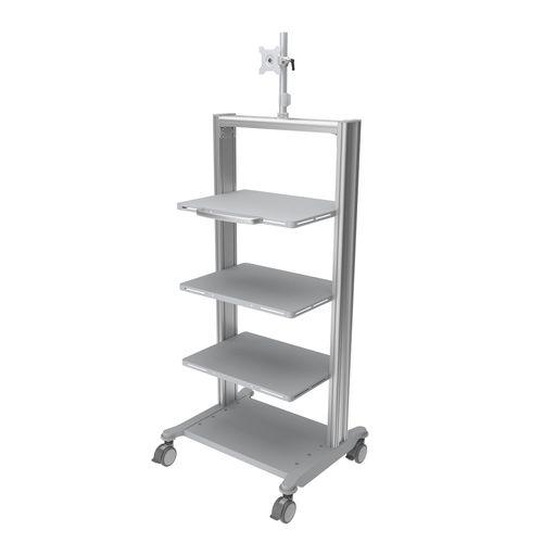 Carrinho hospitalar - PE-A001M - Rollsys - para endoscópio / em alumínio / metálico