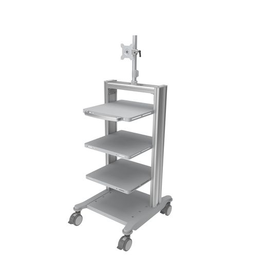 Carrinho para endoscópio - PE-B001M - Rollsys - hospitalar / em alumínio / metálico