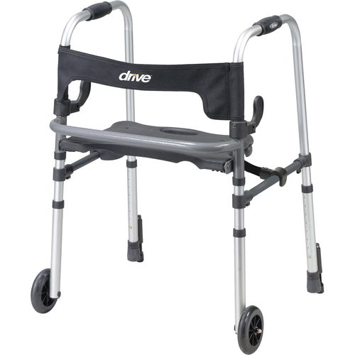 Andador com 2 rodas - Clever-Lite LS - Drive DeVilbiss USA - com altura regulável / com assento / dobrável