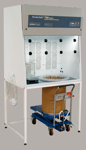 Cabine para a manipulação de pó - Airclean Systems - para pesagem de pó / de contenção / de piso