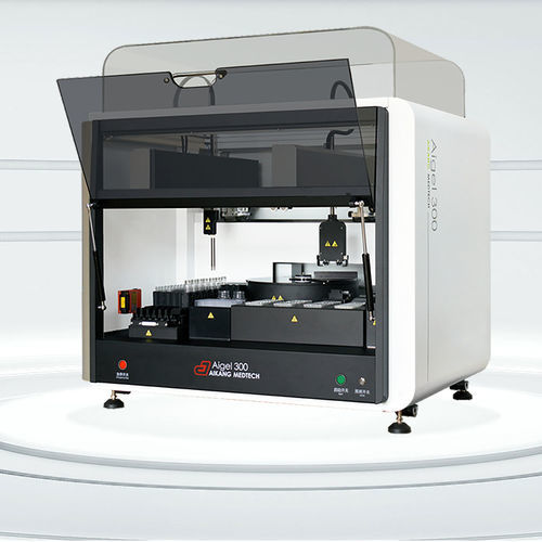 Analisador de grupos sanguíneos automático - Aigel 300 - Aikang Diagnostics - de bancada / por gel-centrifugação