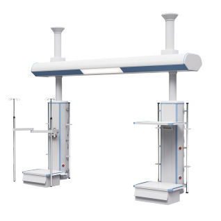 Estativa-pórtico de teto - DT100E-E - Shanghai PAX Medical Instrument - para cuidados intensivos / com prateleiras / com coluna