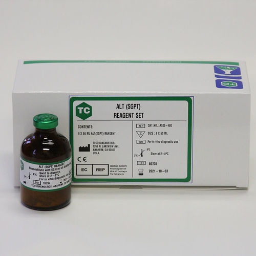 Kit de reagentes em solução - A525-400 - Teco Diagnostics - de química clínica / em pó / da alanina aminotransferase