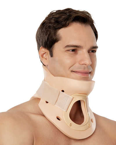 Colar cervical tipo Philadelphia - 210 - Variteks Ortopedi - D (12 cm) / com abertura para traqueotomia / com apoio mentoniano