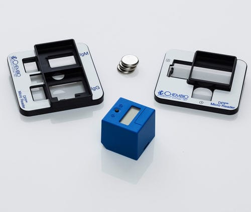 Analisador POC portátil de mão - DPP® - Chembio Diagnostic Systems, Inc. - para doenças respiratórias / de antígeno / de SARS-COV-2
