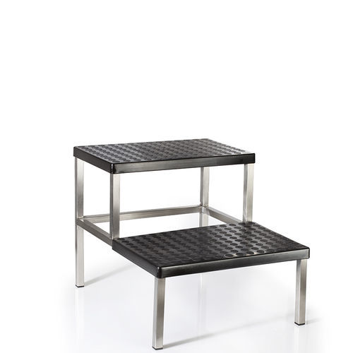 Escada auxiliar 2 degraus - D-89 - DEMERTZI M & Co - em aço inoxidável / antiderrapante