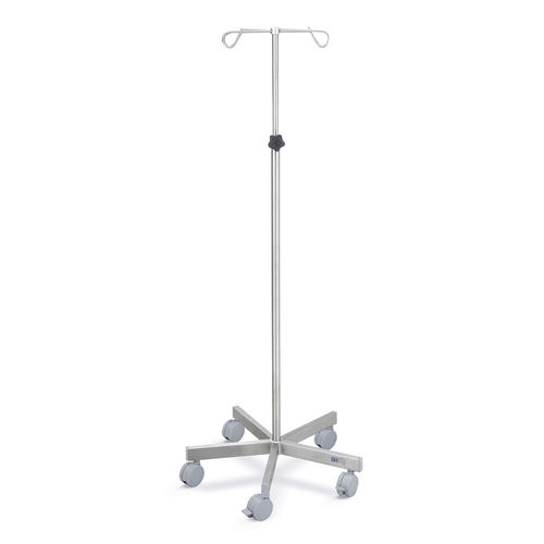 Suporte para soro com rodízios - D-70 - DEMERTZI M & Co - 4 ganchos / 2 ganchos / em inox