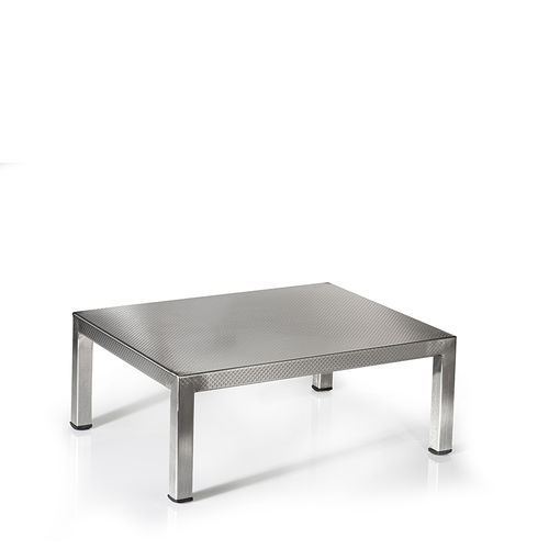 Escada auxiliar 1 degrau - D-90 - DEMERTZI M & Co - 2 degraus / em aço inoxidável / cirúrgica