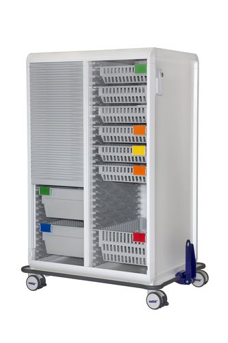 Carrinho de transporte - 128424R01850 - MATTTEO - de acondicionamento / com prateleiras / com porta persiana deslizante